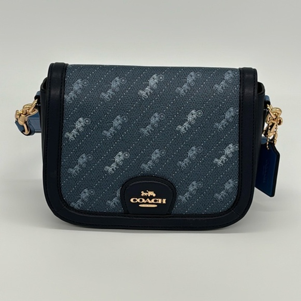 Coach Saddle Bag With Horse And Carriage Dot Print